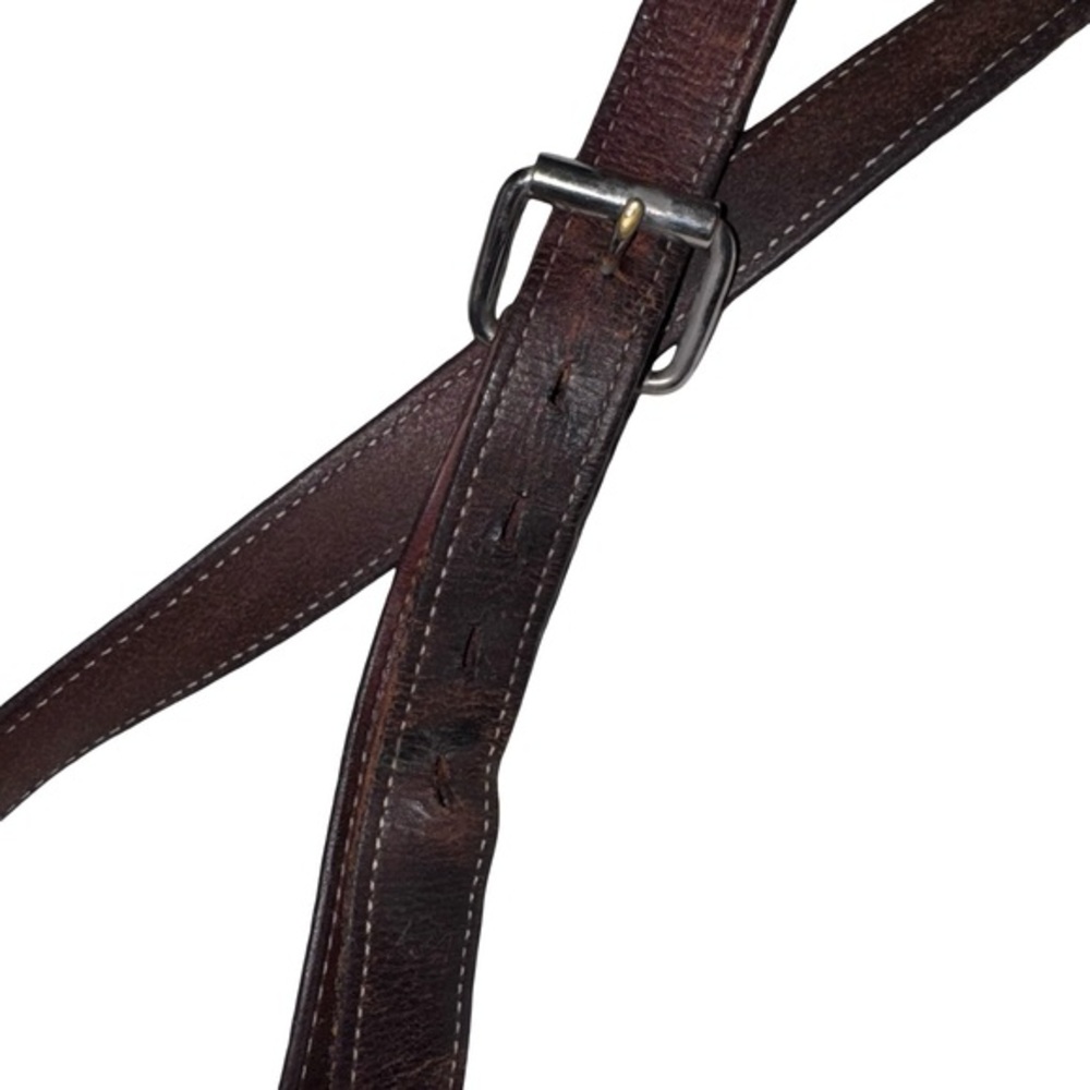 Bianchi vintage Leather Belt Brown Distressed Made in USA Men's #827 size 38